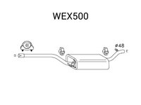 Toba esapament intermediara QWP WEX500