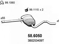 Toba esapament intermediara VW PASSAT Variant (3B5) (1997 - 2001) ASSO 58.6050