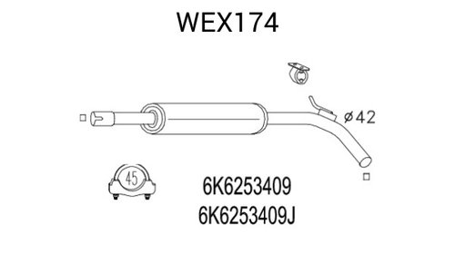Toba esapament intermediara WEX174 QWP pentru