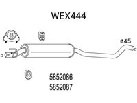 Toba esapament intermediara WEX444 QWP pentru Ford Mondeo Opel Corsa Opel Vita Opel Tigra