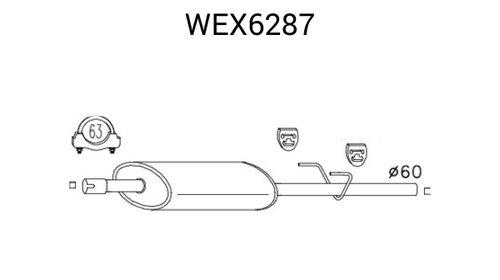 Toba esapament intermediara WEX6287 QWP pentr