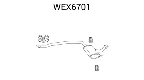 Toba esapament intermediara WEX6701 QWP pentr