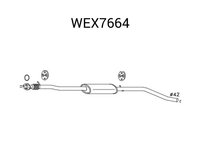 Toba esapament intermediara WEX7664 QWP pentru Bmw Seria 3 Fiat Punto