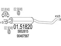 Toba esapament OPEL CORSA B 73 78 79 MTS 1.5182