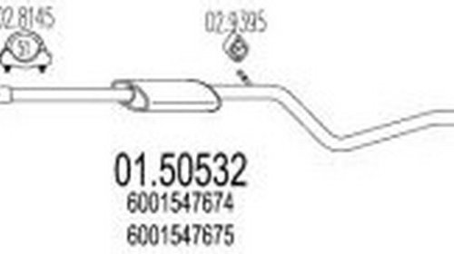 Toba intermediara Logan 1.4-1.6 mpi MTS Italia - aluminizata