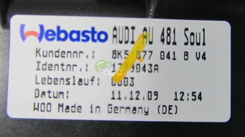Trapa electrica originala Audi A4 8K cod: 8K5877041B
