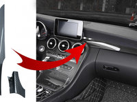 Trim Interior Consola compatibil cu Mercedes C-Class W205 (2014-2018) GLC X253 (2015-2018) Carbon Fiber Style LHD INTRIMW205