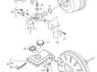 Tulumba Vacuum Vacuum cu Vas si Pompa Lichid Ulei Servofrana Servo Frana Volkswagen Passat B8 2015 - 2023 Cod 3Q2614105F [C3995]