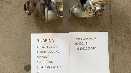 TURBINA Ford Focus 1.6 TDCI EURO 5 84 kw 114 