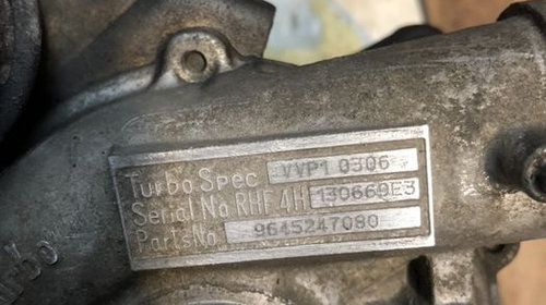 Turbo turbina turbosuflanta Peugeot citroen 2,0 HDI 90 CP 307/407