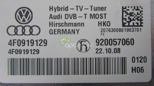 TV Tuner Original Audi A4 8k,A5 8T, A6 4F, A7 4G,A8 4H Q5 Q7-4F0919129