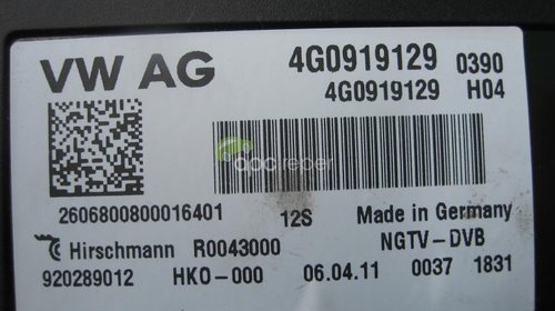 TV Tunner Original Audi A8 4H / A7 4G / A6 4G C7 cod 4G0919129