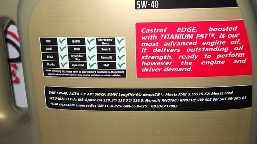Ulei CASTROL Edge Turbo Diesel 5W 40 5 L