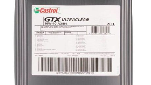 Ulei de motor CASTROL GTX Ultraclean 10W-40 A