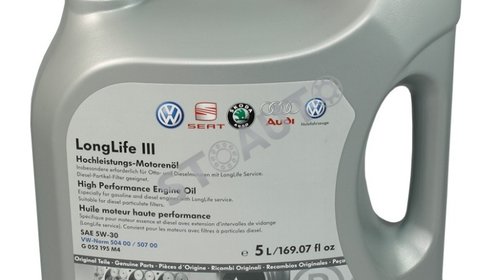 Ulei original VW-AUDI-SKODA 5W30 LONGLIFE 5li