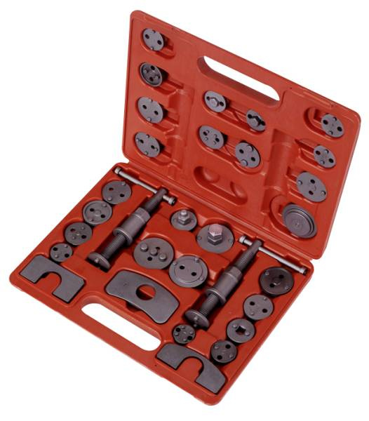 Unelte speciale service sistem de franare Set de scule pentru conducere a pistonului de frana 30 articole.Suruburilor de fixare pe dreapta si fil PROFITOOL 0XAT2007
