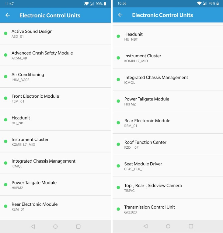 Unicarscan UCSI-2100, Android, IOS, Bimm