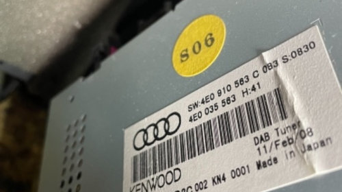 Unitate Calculator DAB Radio Tuner Audi A4 A6 Q7 Cod 4E0035563 4E0910583C