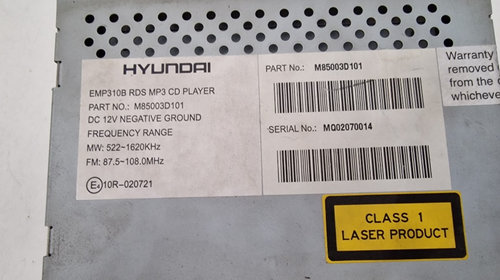 Unitate Media Hyundai Sonata Cod M85003d101 MQ02070014