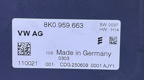 Unitate Modul Calculator Stabilizator Tensiune Voltaj Audi Q3 2012 - 2014 Cod 8K0959663