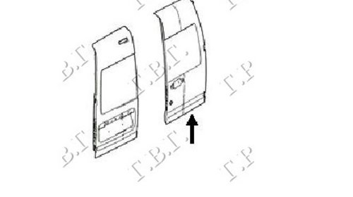 Usa spate cu geam (twin door) (O) (podea joas