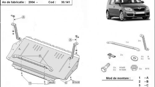 Vand Scut motor metalic Skoda Roomster