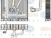 Vaporizator evaporator clima AUDI A3 Sportback 8PA HELLA 8FV351330711