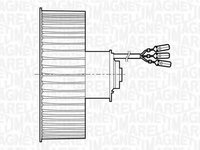 Ventilator bord habitaclu FIAT DUCATO caroserie 290 MAGNETI MARELLI 069401199010