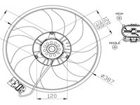 Ventilator Electroventilator GMV GMW Radiator Opel Corsa D 2006 2007 2008 2009 2010 2011 Hatchback 3-usi 1.2 EcoFlex MT (70 hp) 47914 12-177-875