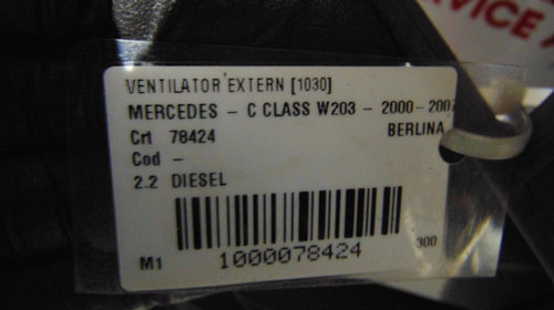 Ventilator extern Mercedes C Class W203 din 2005, 2.2 Diesel
