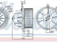 Ventilator habitaclu 87068 NISSENS pentru Audi 80 Audi Coupe Audi 90 Audi Cabriolet Vw Passat Vw Eurovan Vw Transporter