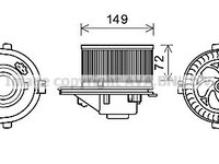 Ventilator habitaclu AI8378 AVA QUALITY COOLING pentru Seat Cordoba Skoda Octavia Vw Derby Vw Flight Vw Polo Vw Golf Seat Arosa Vw Lupo Seat Toledo Vw Bora Vw Jetta Vw Beetle Vw New Vw Novo Seat Leon Audi A3 Audi Tt