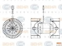 Ventilator habitaclu bord BMW 3 E46 HELLA 8EW009159201