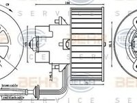 Ventilator habitaclu bord OPEL OMEGA B combi 21 22 23 HELLA 8EW 009 100-261