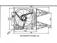 Ventilator racire motor AUDI A3 8L1 1996->2004 pentru 1.9 TDI quattro-96 KW