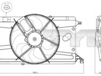 Ventilator radiator 820-0002 TYC pentru Mazda 3 Ford Focus