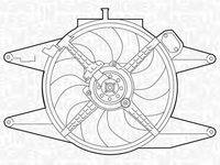 Ventilator, radiator ALFA ROMEO 147 (937) (2000 - 2010) MAGNETI MARELLI 069422041010 piesa NOUA