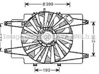 Ventilator radiator ALFA ROMEO 147 937 AVA L7506