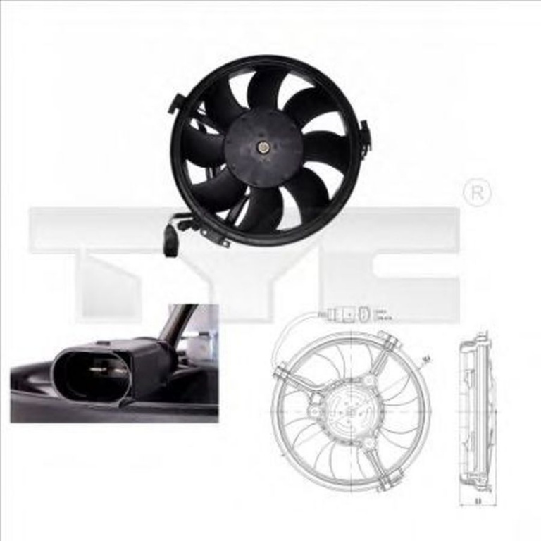 Ventilator radiator AUDI A6 4B2 C5 TYC 802-0003
