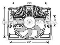 Ventilator radiator BMW 3 cupe E46 AVA BW7514