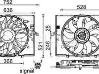 Ventilator, radiator BMW 7 (E65, E66, E67) MAHLE CFF 336 000S