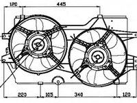 Ventilator radiator CHRYSLER VOYAGER III GS NRF 47031