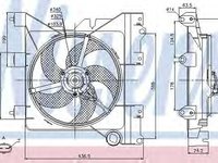 Ventilator radiator CITROËN XSARA PICASSO (N68) (1999 - 2016) NISSENS 85316