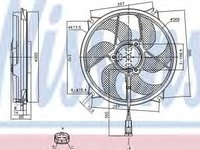 Ventilator, radiator CITROEN C4 II (B7) (2009 - 2016) NISSENS 85561 piesa NOUA