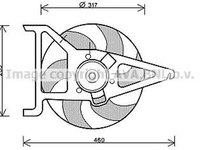 Ventilator radiator CITROEN SAXO S0 S1 AVA CN7544