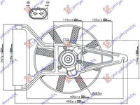 Ventilator Radiator Complet (-Ac/) Benzina pentru Citroen Saxo 96-99