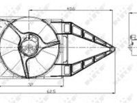 Ventilator radiator (cu carcasa) OPEL ASTRA F, ASTRA F CLASSIC, COMBO/MINIVAN, CORSA B 1.2-1.8 09.91-01.05