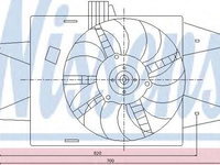 Ventilator, radiator FIAT DOBLO Cargo (223) (2000 - 2016) NISSENS 85126 piesa NOUA