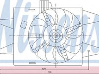 Ventilator, radiator FIAT DOBLO Microbus (223, 119) (2001 - 2016) NISSENS 85126 piesa NOUA