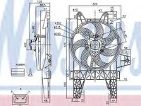 Ventilator, radiator FIAT PUNTO Van (176L) (1996 - 2000) NISSENS 85140 piesa NOUA